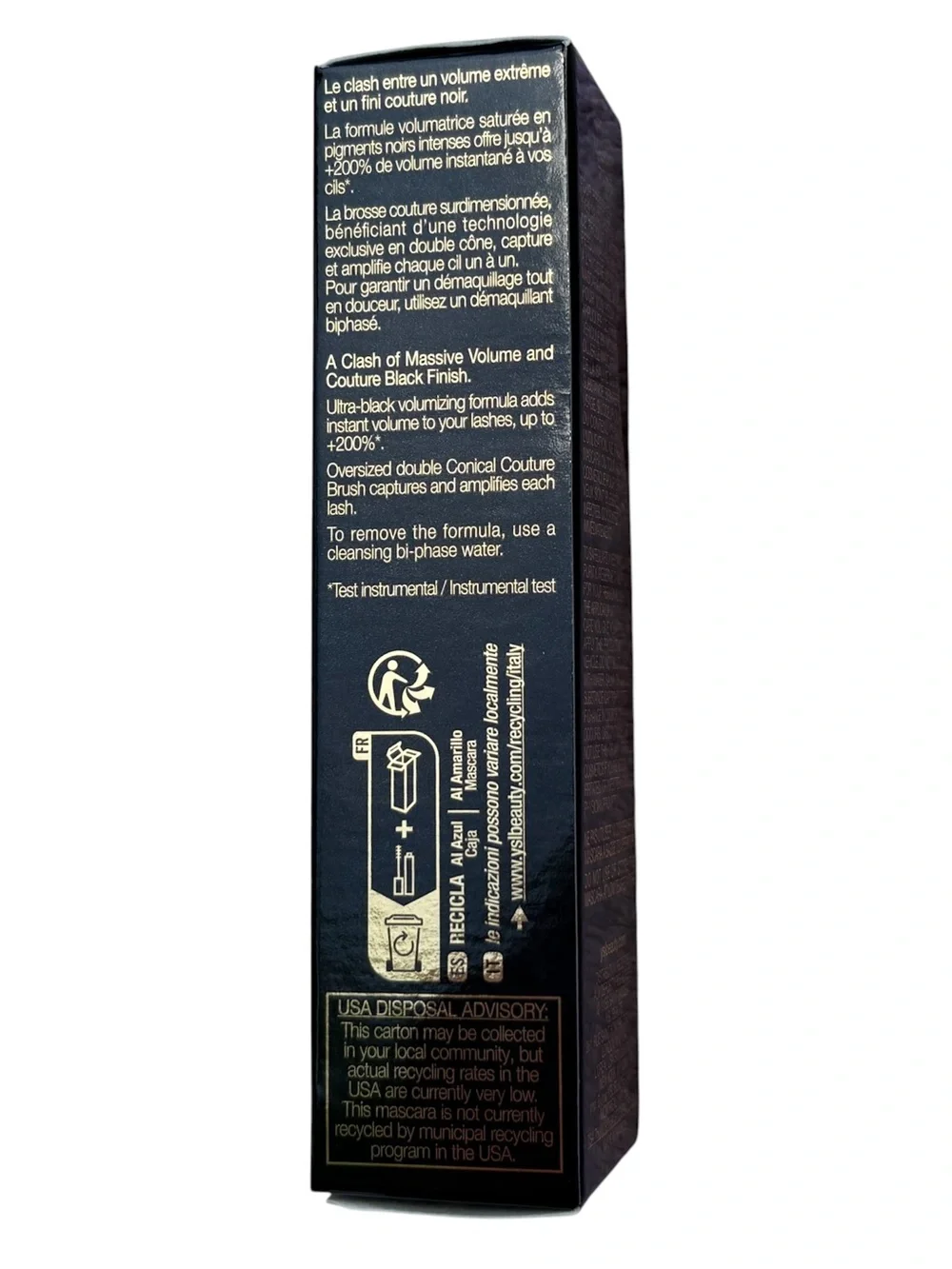 Yves Saint Laurent Lash Clash Extreme Volume Mascara Travel Size Noir Black NIB